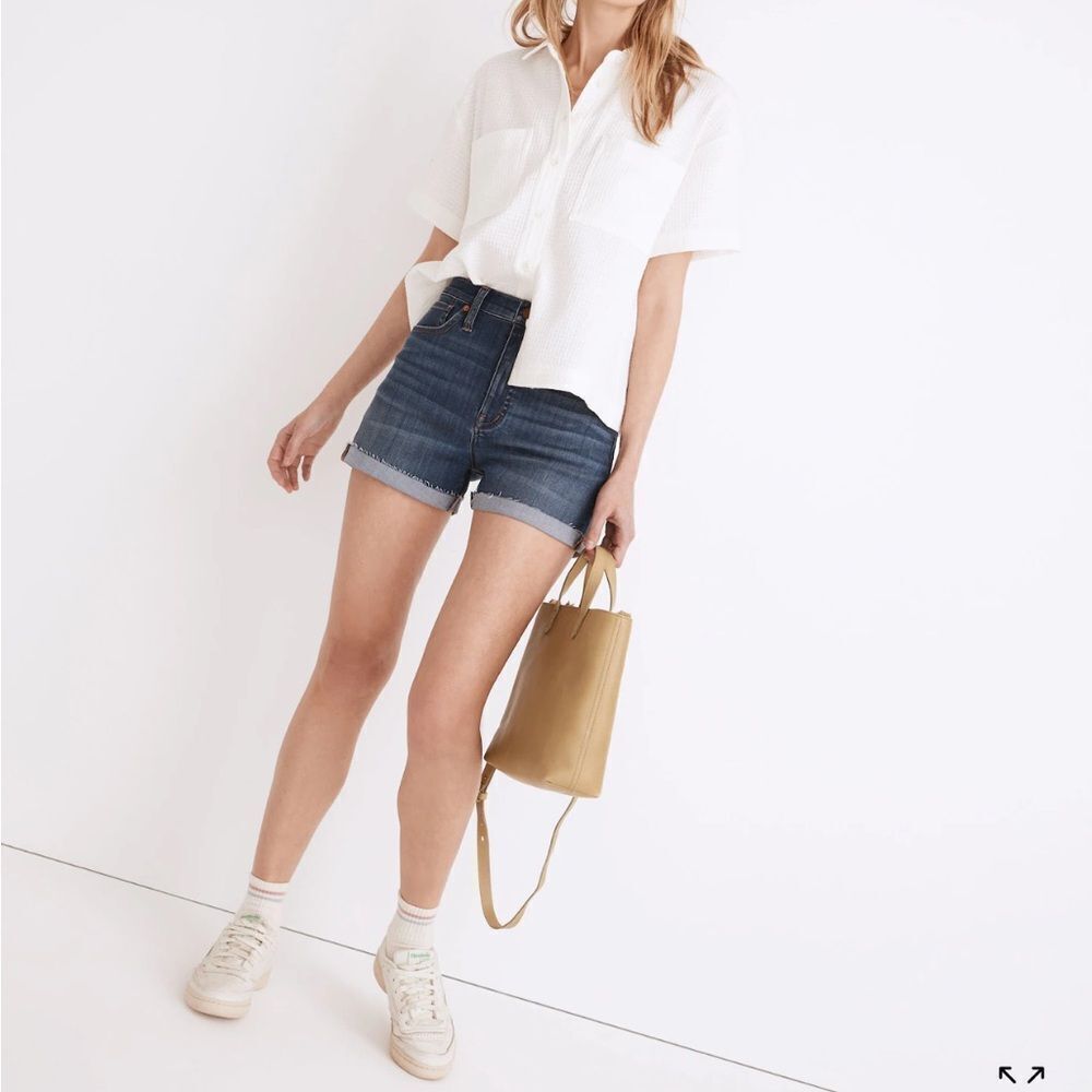 High-Rise Denim Shorts in Danny Wash: TENCEL™ Denim Edition 32